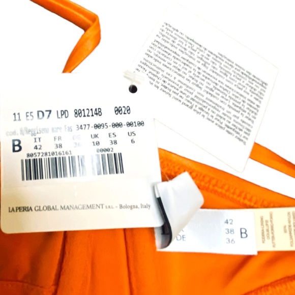 La Perla Reggiseno Top Swimsuit Bikini Top Orange Gold 6 - Picture 9 of 11